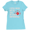 i still mis my ex but my aim is improving Ladies Fitted T-Shirt