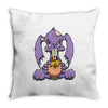 zombie bunny loves brains Throw Pillow