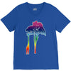 giraffe reaching up with its long neck to eat leaves off branches from V-Neck Tee