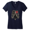 ribcage and heart Women's V-Neck T-Shirt