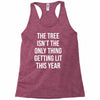 the tree isn't the only thing getting lit this year Racerback Tank
