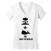 nuke the whales Women's V-Neck T-Shirt