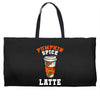 pumpkin spice latte Weekender Totes