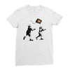 banksy kids play t.v. ball Ladies Fitted T-Shirt