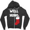 well hung endowed christmas stocking funny Zipper Hoodie