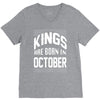 kings are born in october V-Neck Tee