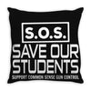 S.O.S. Save Our Students Throw Pillow