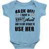 Back Off Crazy Aunt Afraid To Use Her Baby Onesie