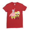 spongebob squarepants and patrick christmas Ladies Fitted T-Shirt
