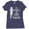 peace love anime Ladies Fitted T-Shirt