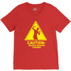 caution shapes being thrown printed V-Neck Tee