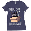 ninja cat Ladies Fitted T-Shirt