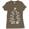 lit af christmas tree Ladies Fitted T-Shirt