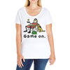 baseball game on short Ladies Curvy T-Shirt