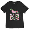 dachshund floral V-Neck Tee