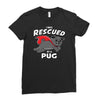 rescued by pug Ladies Fitted T-Shirt