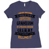 Super Cool Grandson Of A Freaking Awesome Grammy Ladies Fitted T-Shirt