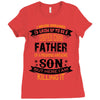 Super Cool Father Of A Freaking Awesome Son Ladies Fitted T-Shirt