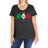 bat man mexican flag mexico logo Ladies Curvy T-Shirt