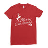 merry christmas flower Ladies Fitted T-Shirt