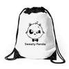 sweaty panda Drawstring Bags