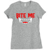 bite me halloween vampire teeth Ladies Fitted T-Shirt