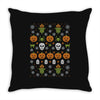 happy halloween ugly christmas sweater Throw Pillow