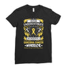 Never Underestimate the Strength of a Sarcoma Cancer Warrior Ladies Fitted T-Shirt