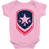 land of the free shield Baby Bodysuit