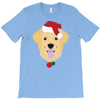 golden retriever dog with red santa's hat T-Shirt