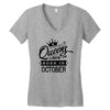 Queens Are Born In October Women's V-Neck T-Shirt
