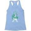 paris script eiffel tower french france Racerback Tank