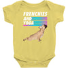 frenchies and yoga Baby Bodysuit
