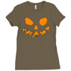 scary pumpkin face halloween Ladies Fitted T-Shirt
