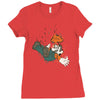 the falling italian Ladies Fitted T-Shirt