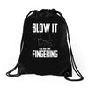alien blow it fingering Drawstring Bags