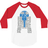 r2d2 typography 3/4 Sleeve Shirt