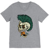 skull punk style V-Neck Tee