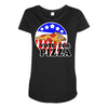 vote for pizza Maternity Scoop Neck T-shirt