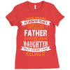 Super Cool Father Of A Freaking Awesome Daughter Ladies Fitted T-Shirt