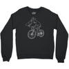 shark riding bicycle bike funny Crewneck Sweatshirt