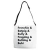 frenchies united Adjustable Strap Totes
