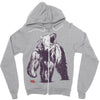 bear block Zipper Hoodie