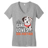 This Girl Loves Her Dalmatian Women's V-Neck T-Shirt