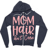 mom hair don't care Zipper Hoodie