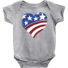 disstressed america flag heart Baby Bodysuit
