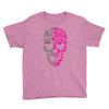 two coloured patterned skull   mens funny Youth Tee