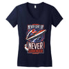 never surrender Women's V-Neck T-Shirt