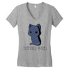 don't tell me to smile Women's V-Neck T-Shirt