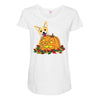 corgi pumpkin Maternity Scoop Neck T-shirt